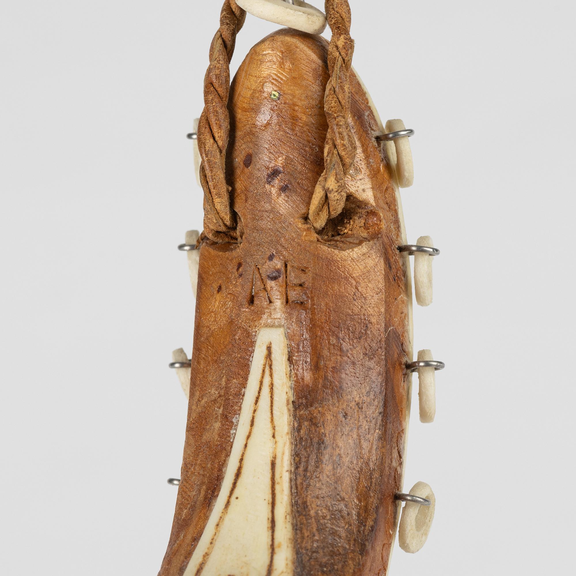 Anton Enarsson, a burr birch and reindeer horn drinking cup, Arjeplog, signed AE.