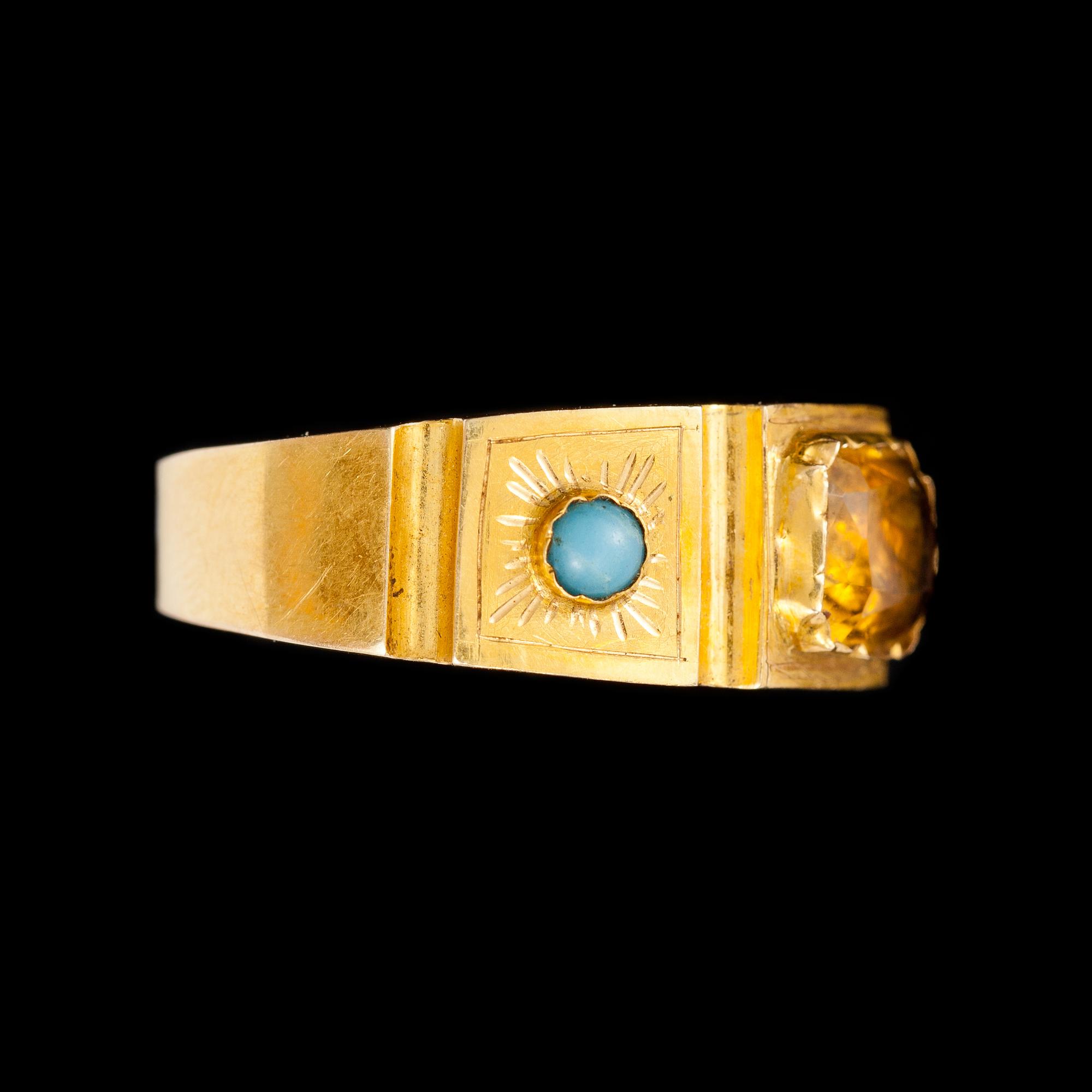 RING, 18 k guld, Finland, 1887. Vikt 6.5 g.
