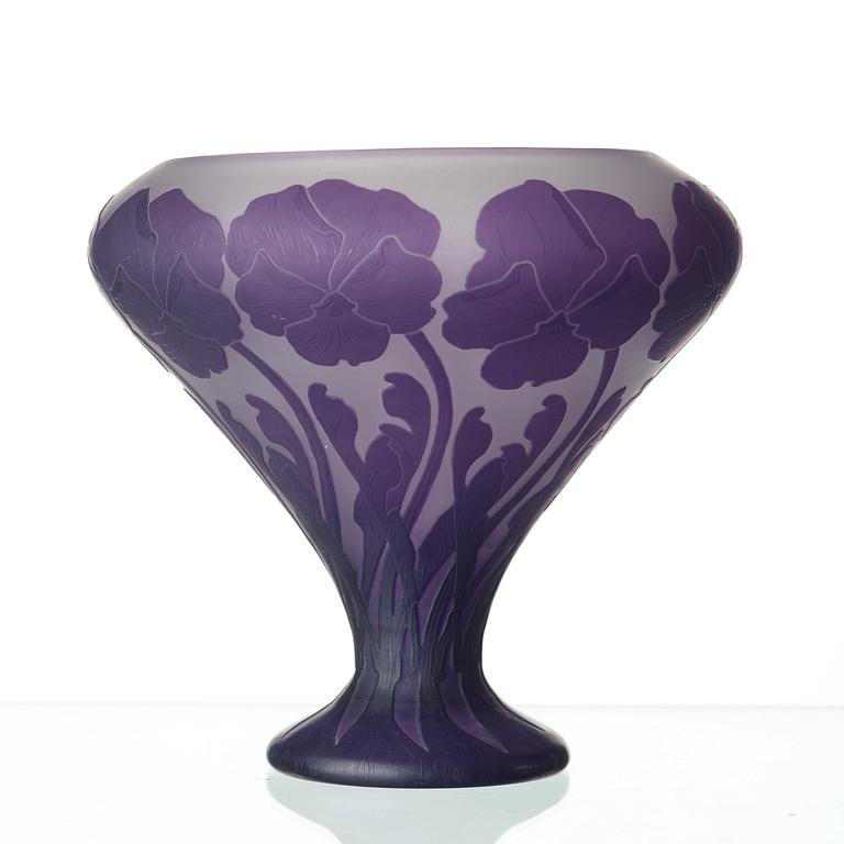 Karl Lindeberg, an Art Nouveau cameo glass vase, Kosta.