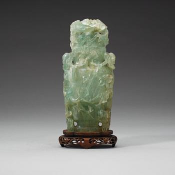 VAS med LOCK, fluorit. Sen Qingdynasti.