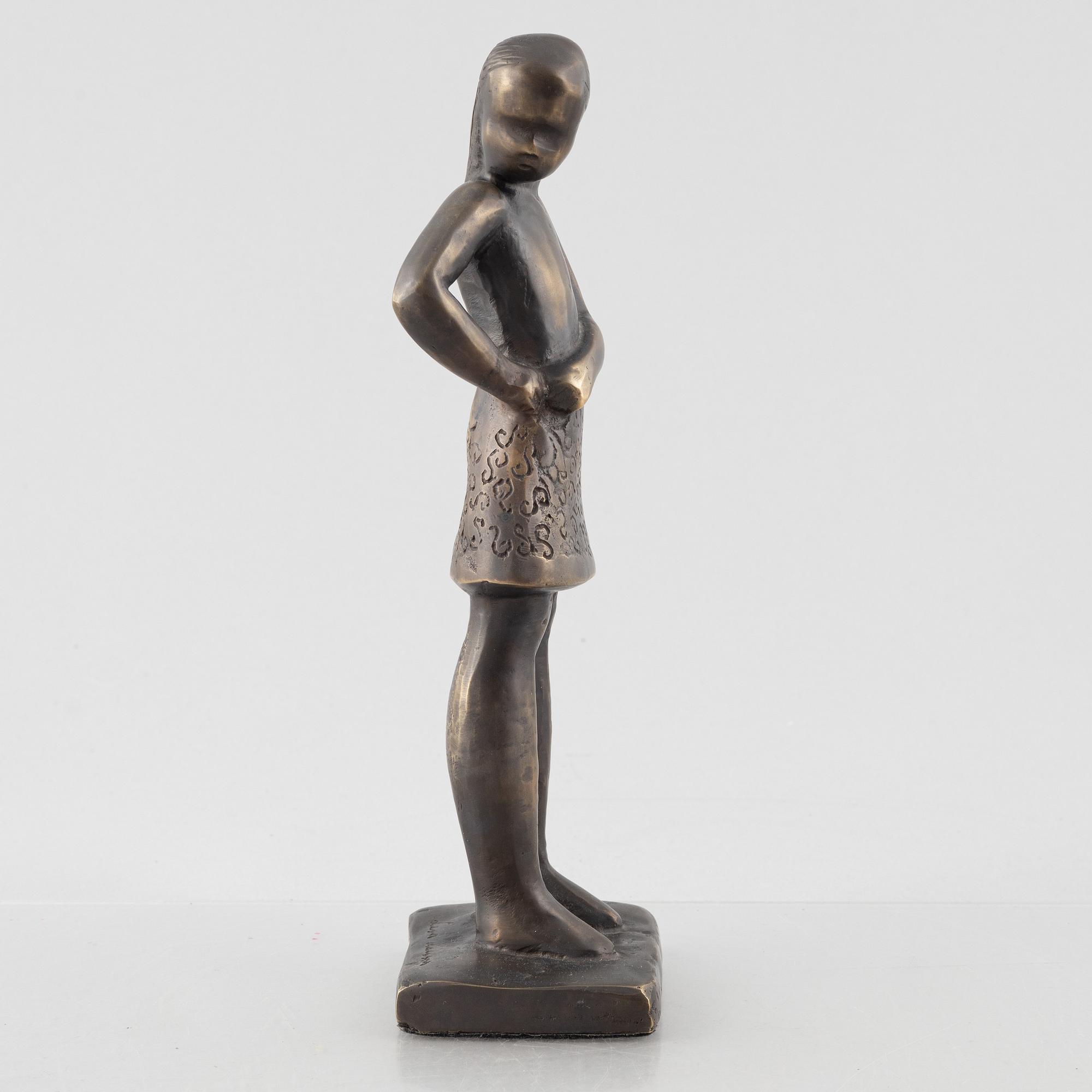 Lisa Larson, skulptur, brons, "Tonåring", för Galleri Scandia, ed 714/999.