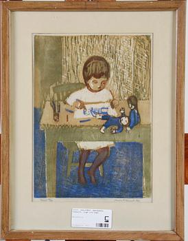 Margareta Carlstedt · CARLSTEDT, MARGARETA, träsnitt, sign o dat. 1961.