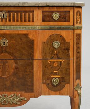 A Gustavian marquetry commode attributed to J. Hultsten (master in Stockholm 1773-94).