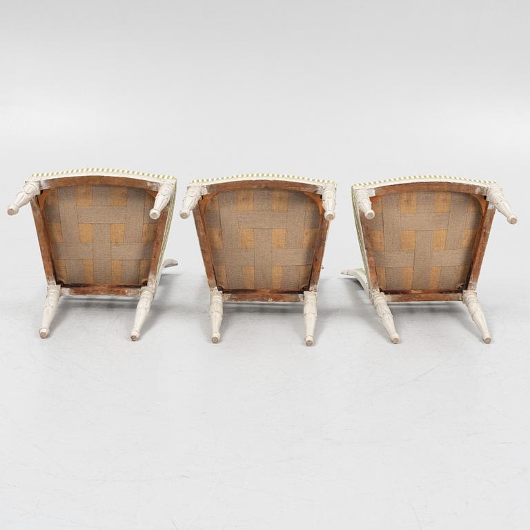 A set of three late Gustavian chairs by J. E. Höglander (master in Stockholm 1777-1813).