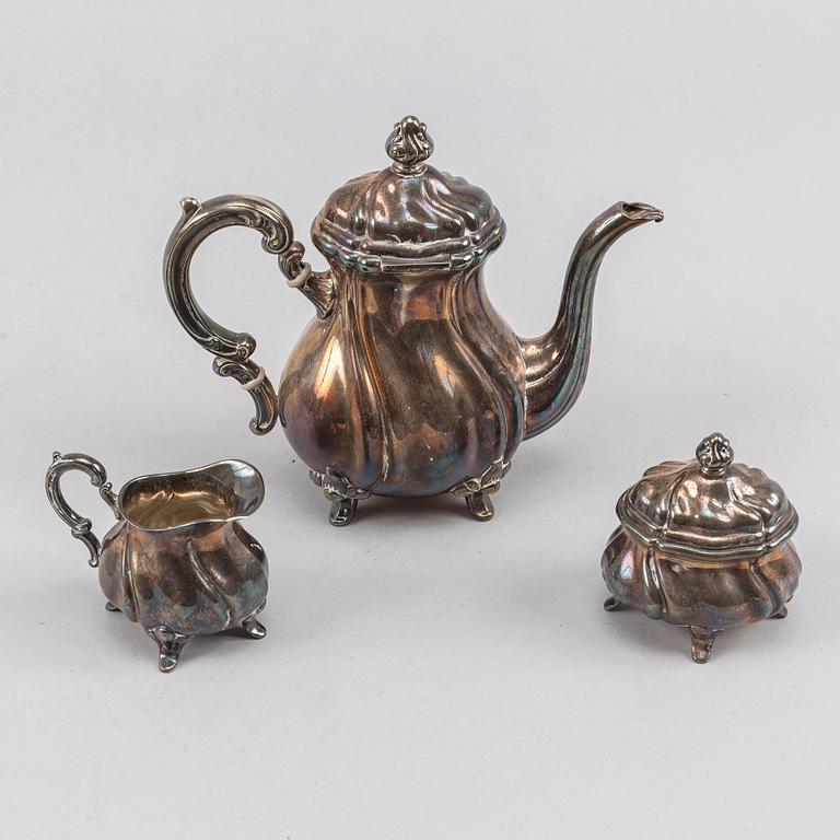 Kaffeservis, 3 delar, silver, rokokostil, Tyskland, 1900-tal.