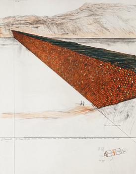 141. CHRISTO, färgserigrafi, 1972, signerad med blyerts 36/70, tryckt av Hans-Peter Haas, Stuttgart.