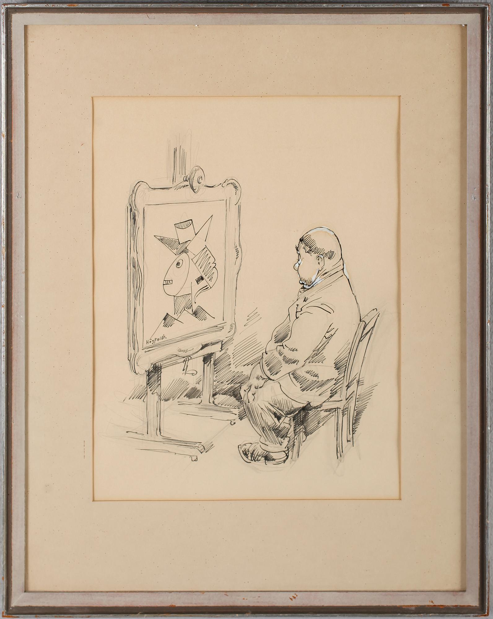 ROBERT HÖGFELDT, tusch, signerad.