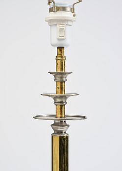 Nils Fougstedt, & Anna Petrus, a pewter and brass floor lamp model A 763, Firma Svenskt Tenn, Stockholm, 1930.