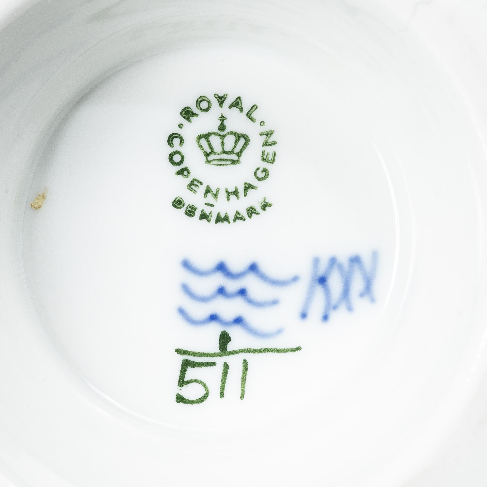 Royal Copenhagen, a 32-piece 'Blue Fluted Half Lace' coffee service, Denmark.