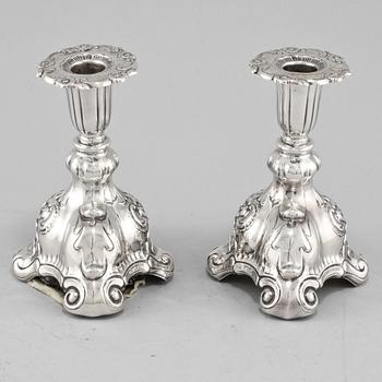LJUSSTAKAR, ett par, silver, C.G Hallberg, Stockholm, 1947.