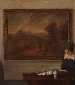 Carl Holsoe, Interiör med konstnärens hustru.