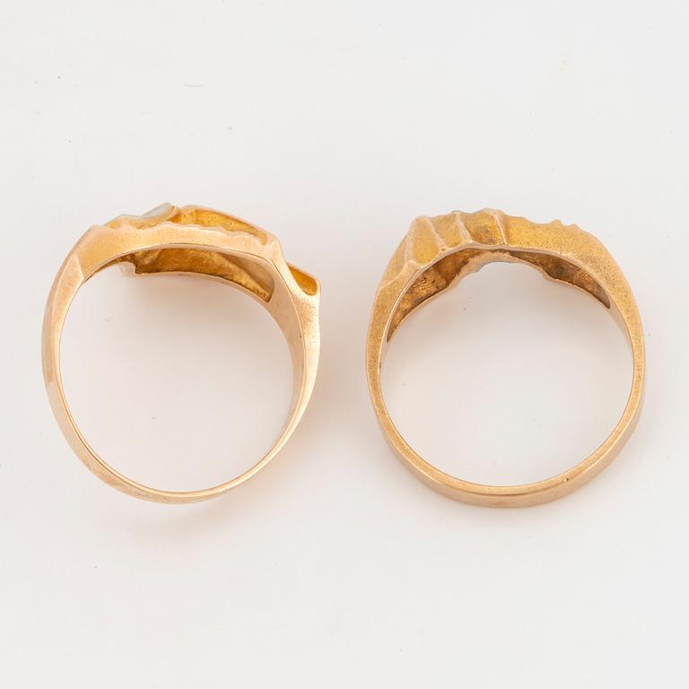 14K gold Lapponia Björn Weckström rings. 1979 and 1999.