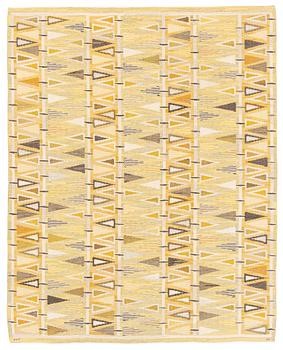 411. Ingrid Dessau, a carpet, 'Pilevall, gul', flat weave, c 225 x 180 cm signed KLH ID.