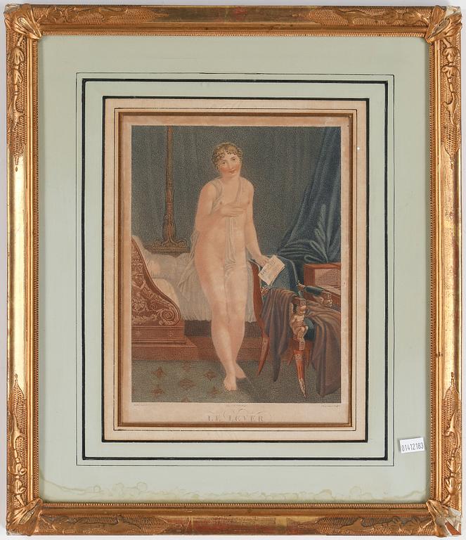 OKÄND KONSTNÄR, färggravyr, sannolikt Frankrike, 1800-talets första hälft.