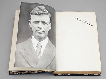 BOK, "Spirit of st Louis", Charles Lindberg Albert Bonniers förlag, Stockholm, egenhändigt signerad av författaren, 1954.