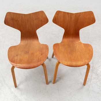 Arne Jacobsen, stolar, 6 st, "Grand Prix", Fritz Hansen, Danmark, 1950-tal.