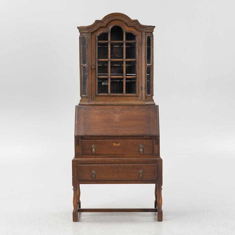 Display cabinet, Germany, 18th/19th century, with later secretaire.