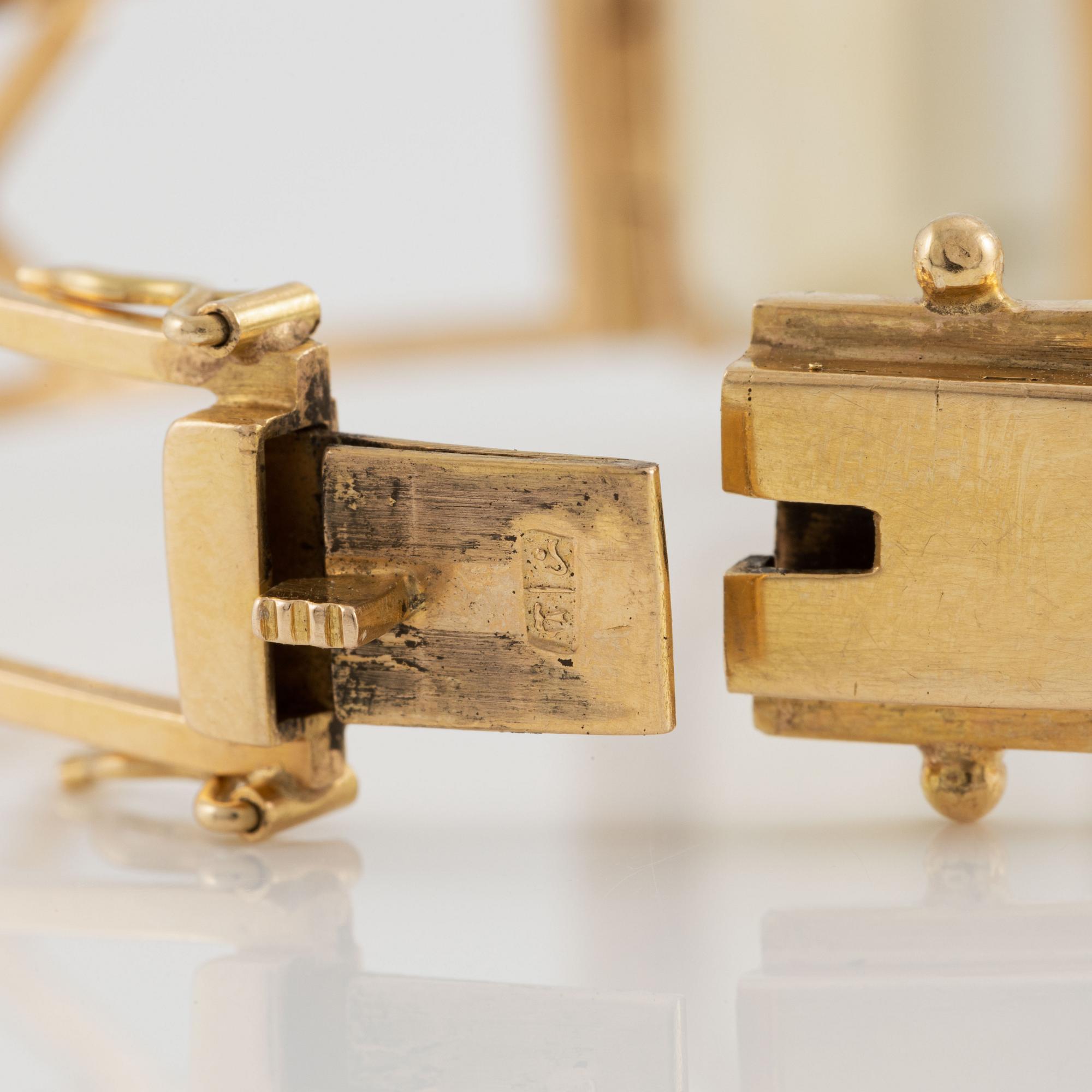 Armband 18K guld med fasettslipad kvarts.