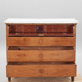 SKRIVBYRÅ, sengustaviansk, omkring 1800.