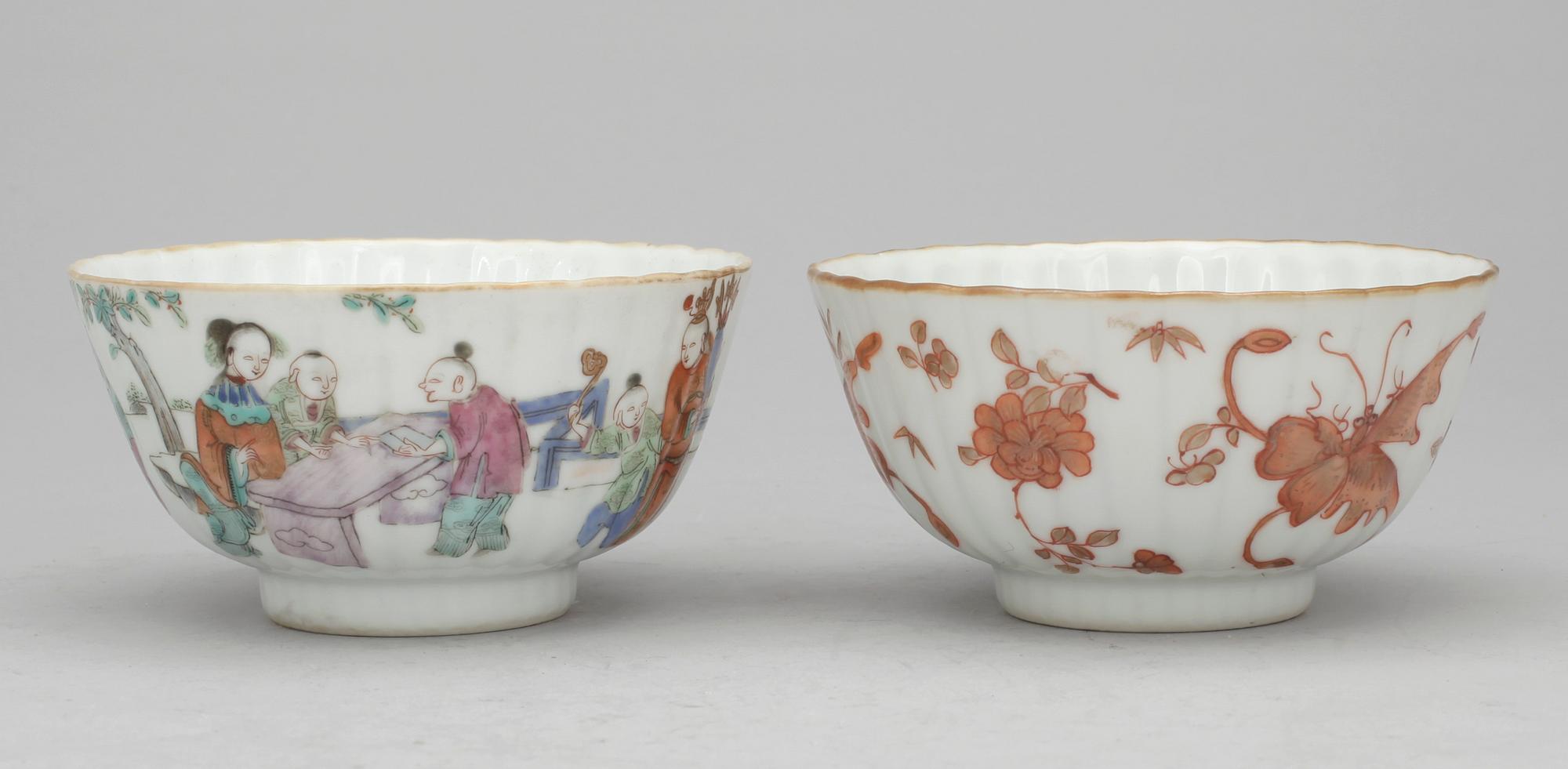 SERVISDELAR, 12 delar, porslin, Qingdynastin, 1800-tal.