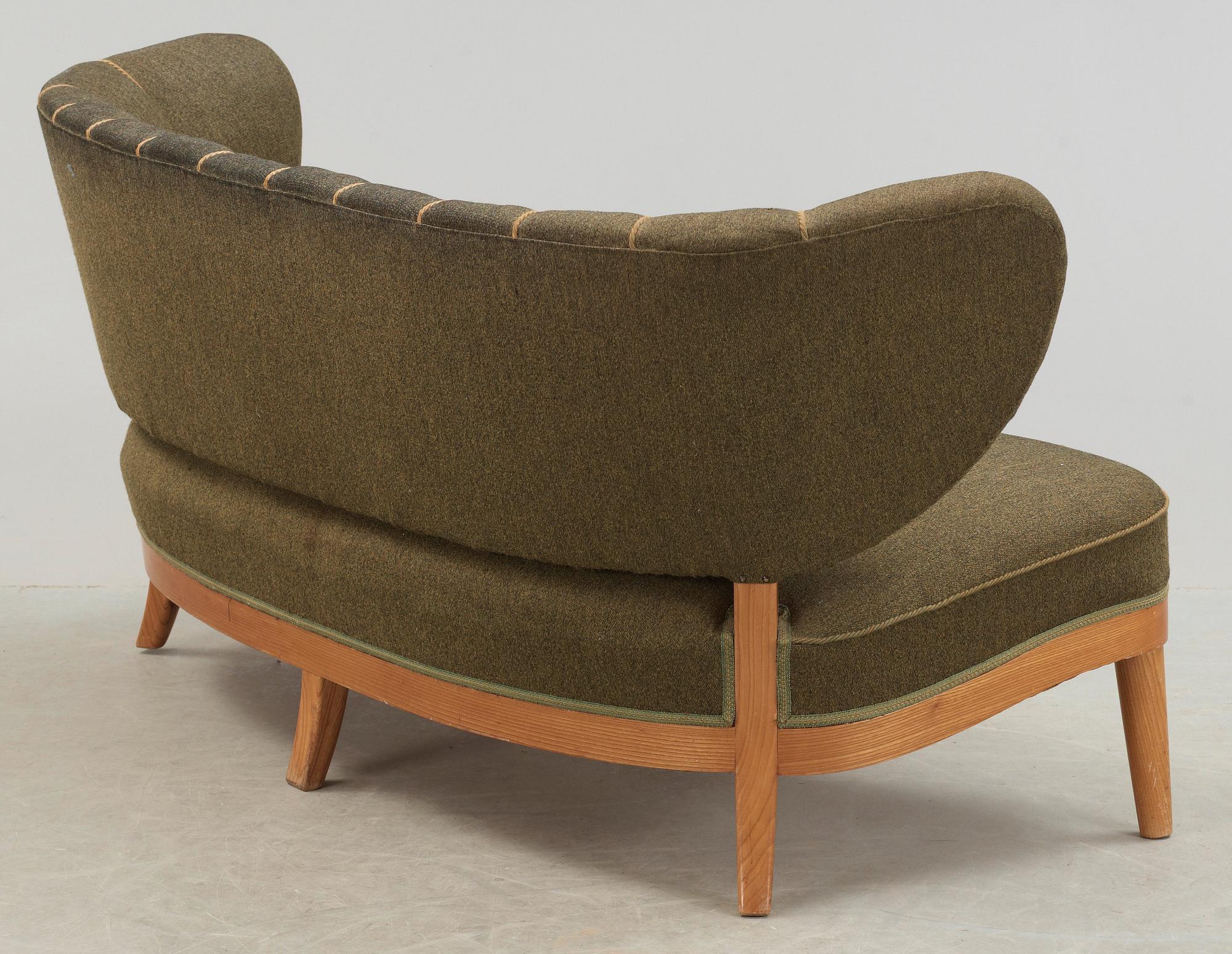 An Otto Schulz 'Schulz' sofa by Jio Möbler, Jönköping, Sweden 1940's-50's.