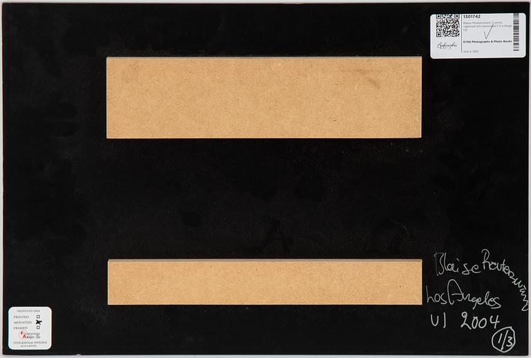 Blaise Reutersward, c-print, signed and numbered 1/3 on verso.