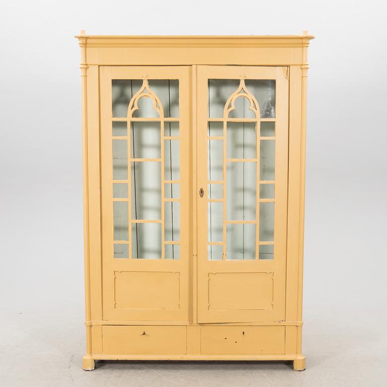 A painted vitrine cabinet, early 20th Century.