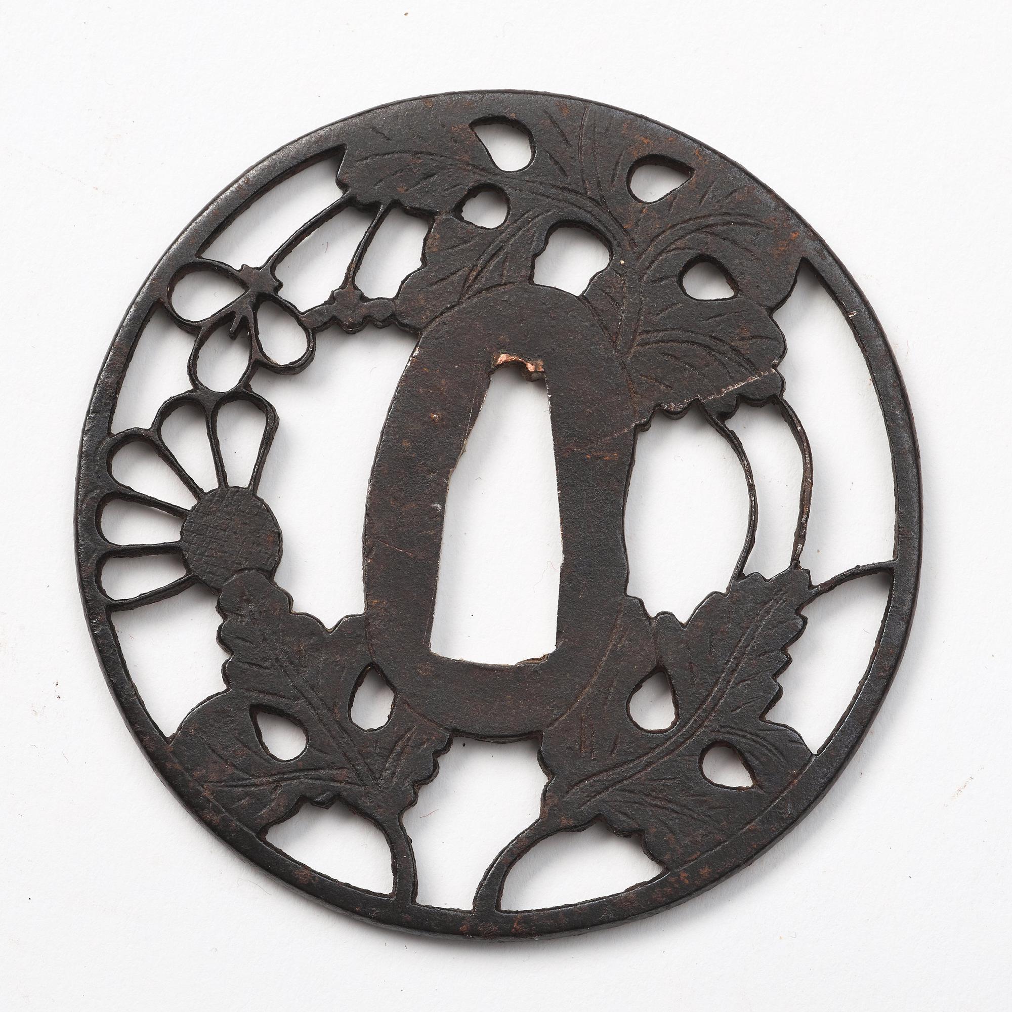 A set of five bronze tsubas, Japan, 19th Century.