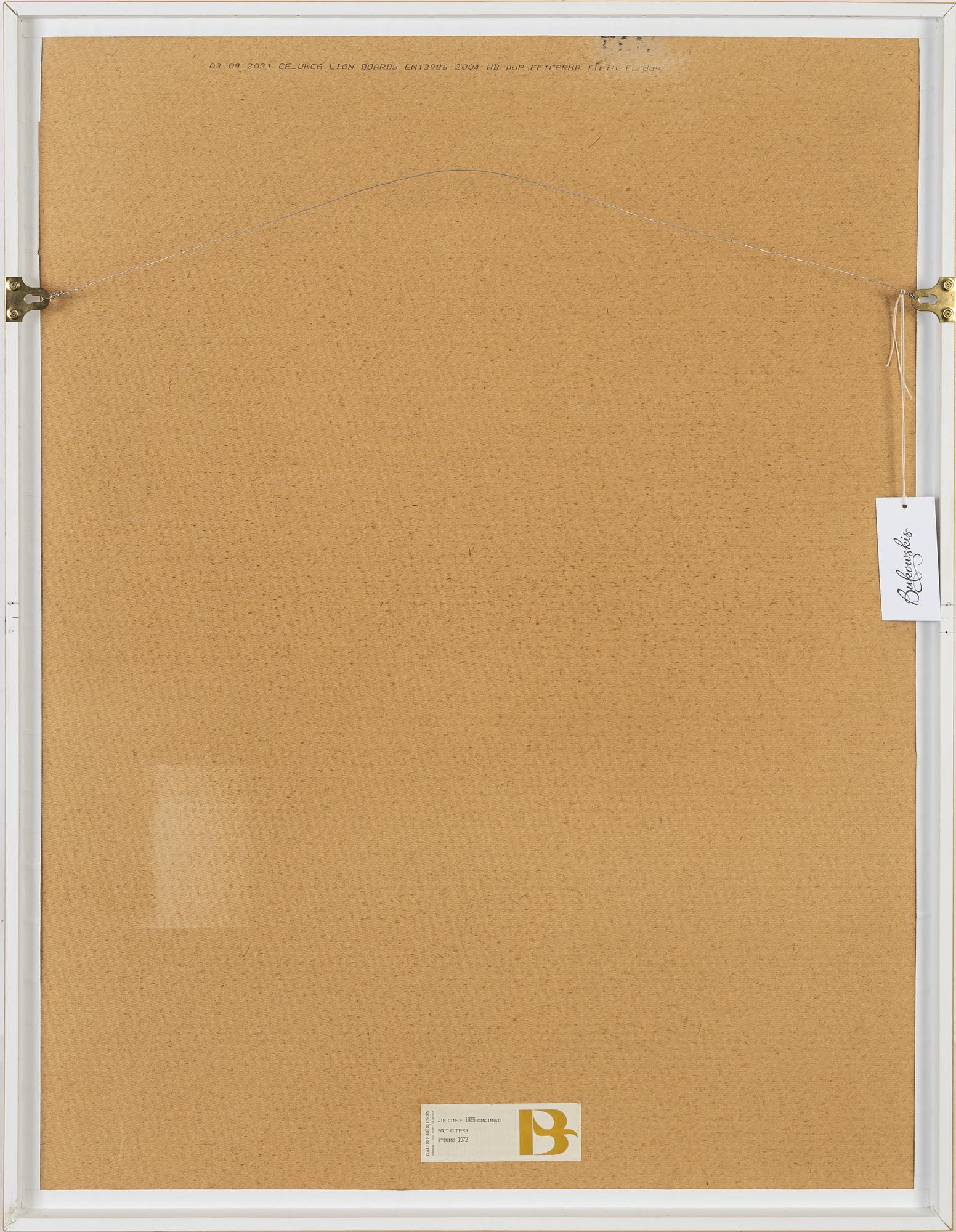 Jim Dine, etching, signed and dated 1972 and numbered 51/75.