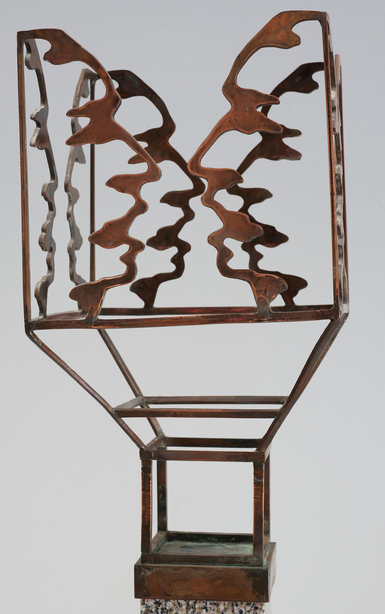 ALF OLSSON, skulptur, patinerad metall. Sign.