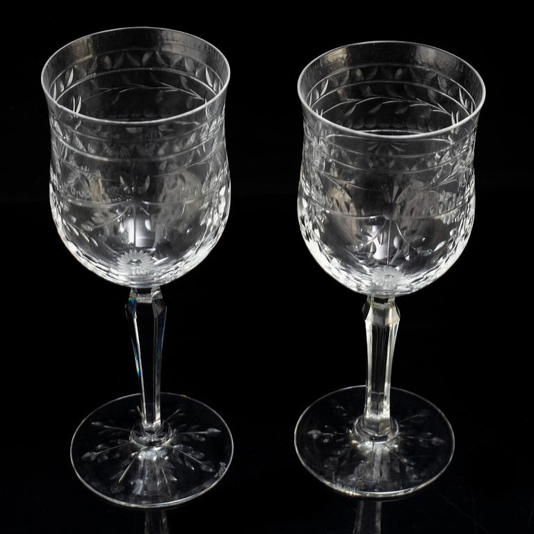 FRITZ KALLENBERG, 8 'MacGuirlang' wine glasses, glass, Boda, second half of the 20th century.
