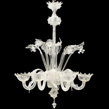 A mid 20th Century Italian, glass chandelier.