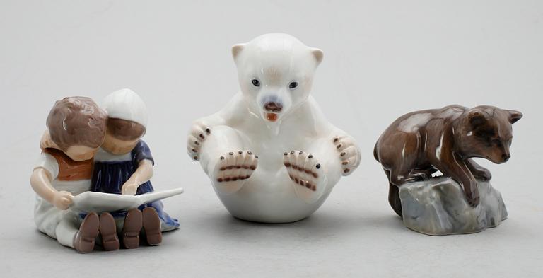 FIGURER, 3 st, porslin, Bing & Gröndahl.