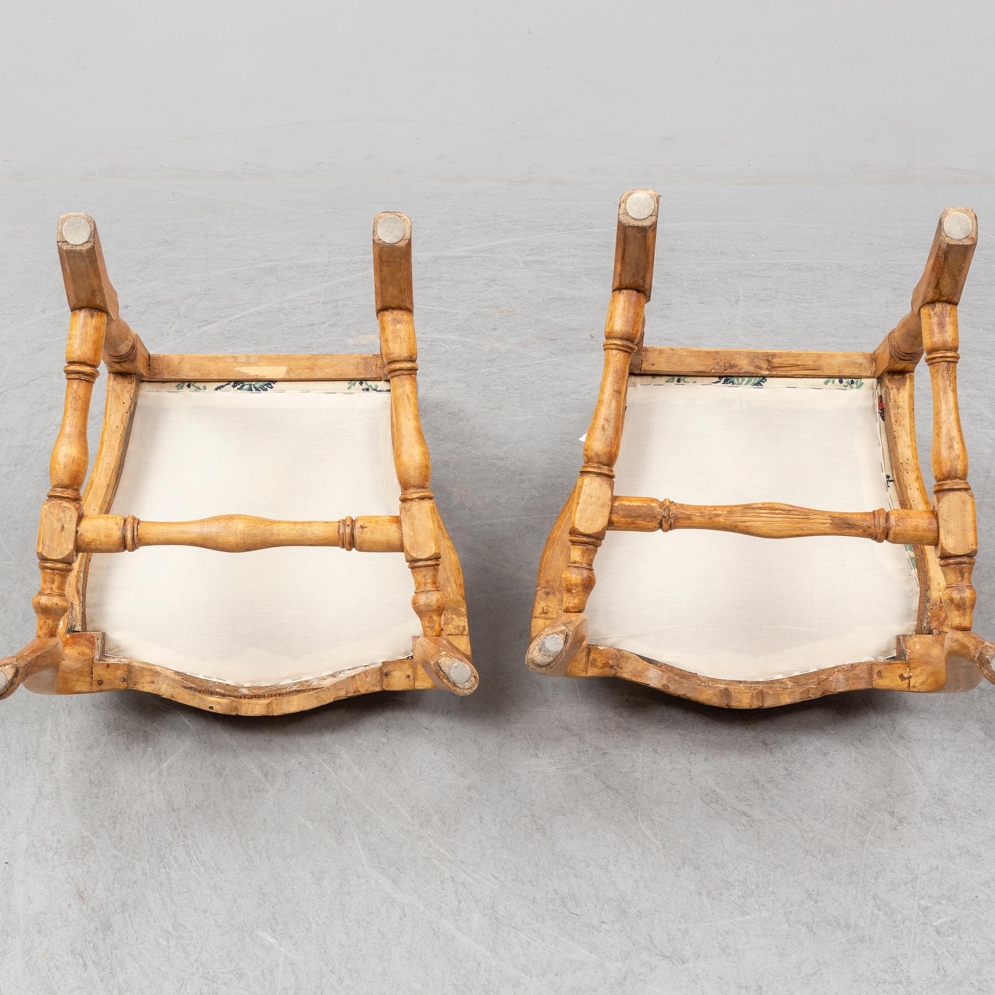 A pair of Swedish Rococo armchairs, 18th ct.