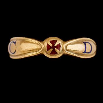 RING, 18K guld, Stockholm 1961. Vikt ca 7 g.