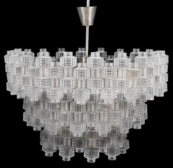TAKLAMPA, glas, Orrefors, Fagerhult, 1900-talets mitt. H 65.