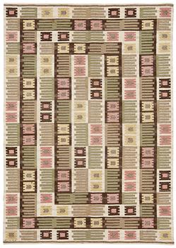 802. CARPET. "Nyponblomman". Rölakan (flat weave). 281,5 x 198,5 cm. Signed AB MMF (AB Märta Måås-Fjetterström).