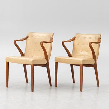 Axel Larsson, karmstolar, ett par, modell 1208, Svenska Möbelfabrikerna Bodafors.