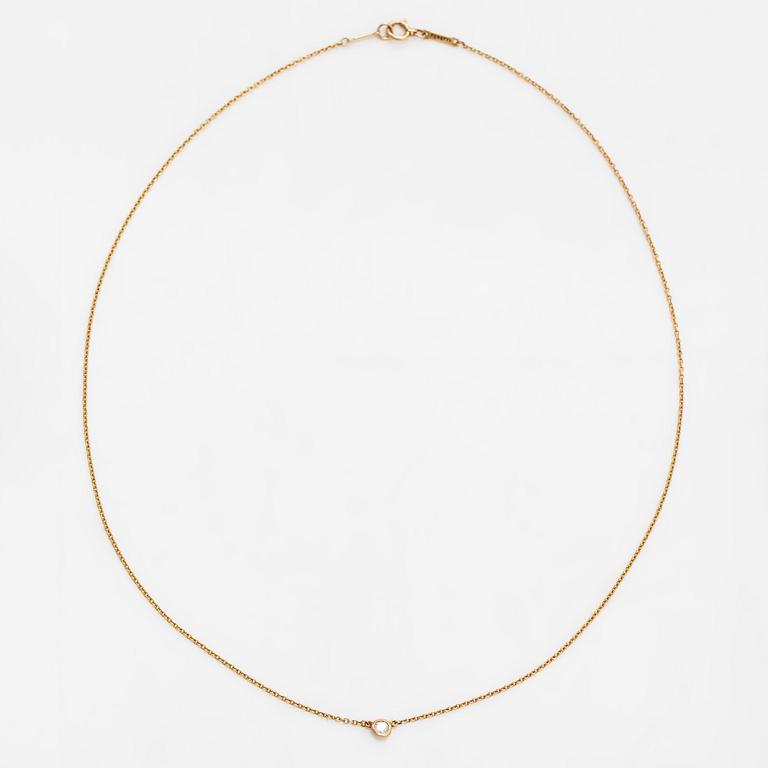 Tiffany & Co, Elsa Peretti, collier, "Diamonds by the Yard", 18K guld med en diamant ca 0.05 ct.