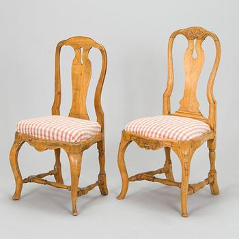 Stolar, snarlika, 8 st, rokoko, 1700-talets mitt.