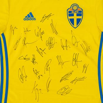 Signerad fotbollströja, svenska herrlandslaget, EM 2016.