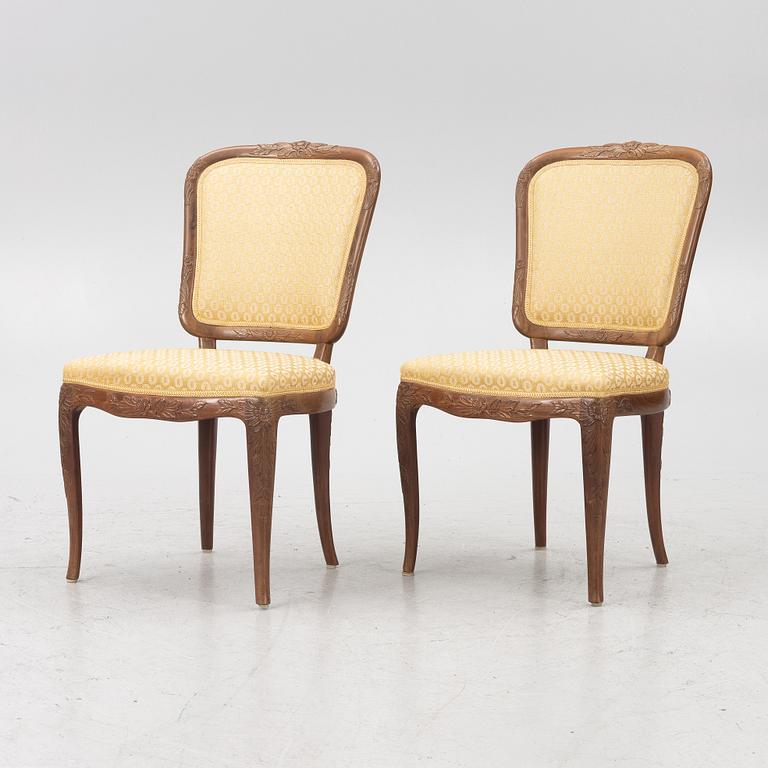 Carl Malmsten, a rare set of six chairs, Cabinetmaker Albin Johansson, Stockholm, 1946.