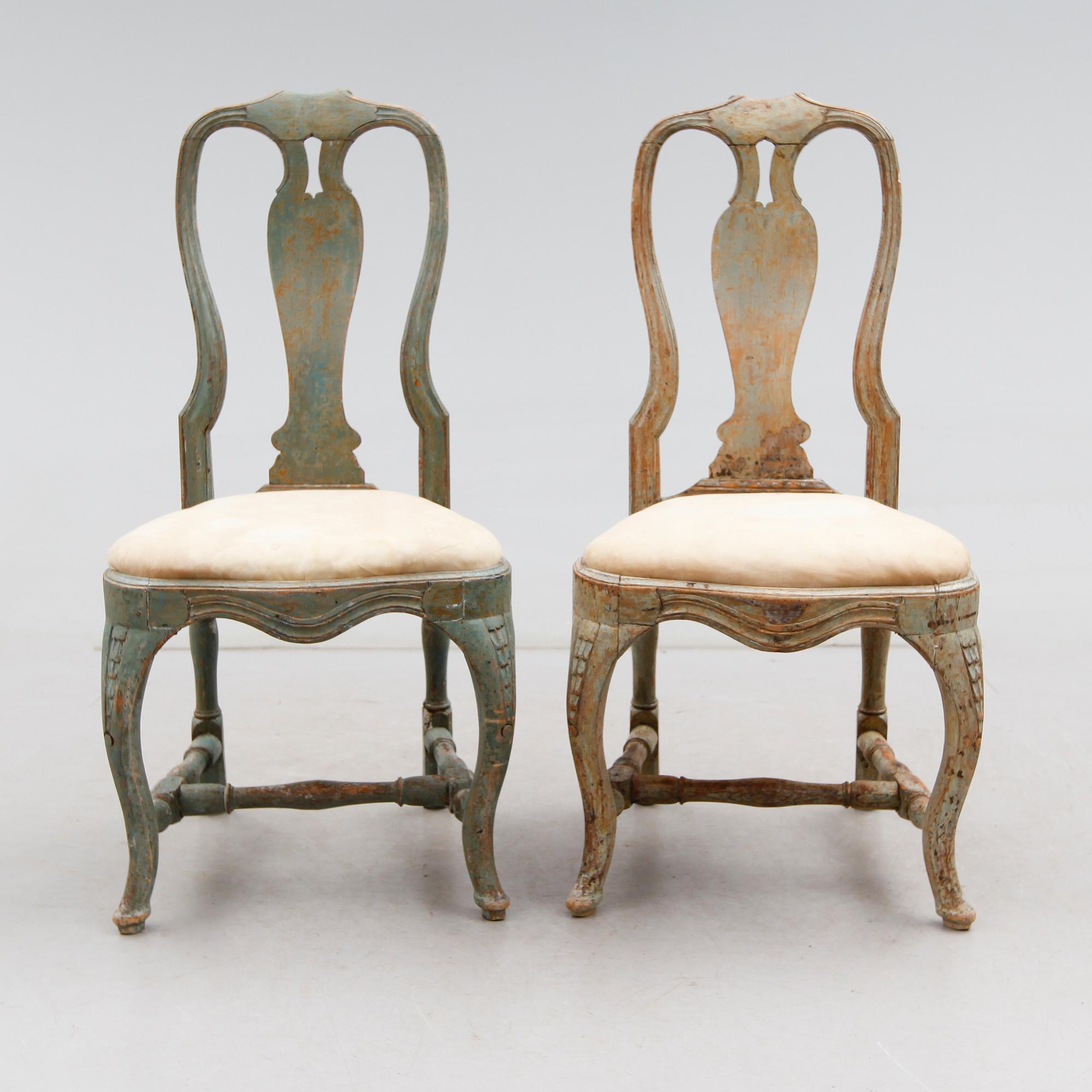 STOLAR, 1 par, rokoko, 1700-tal, Stockholmsarbeten.