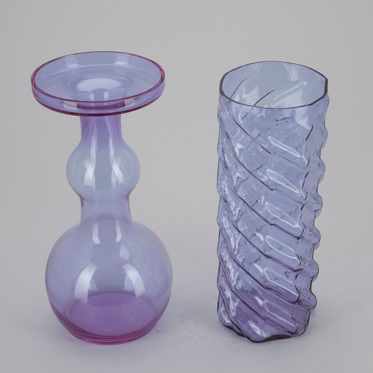 VASER, glas, modell I 483, Oiva Toikka, Notsjö samt OKÄND FORMGIVARE, Notsjö 1960-tal.