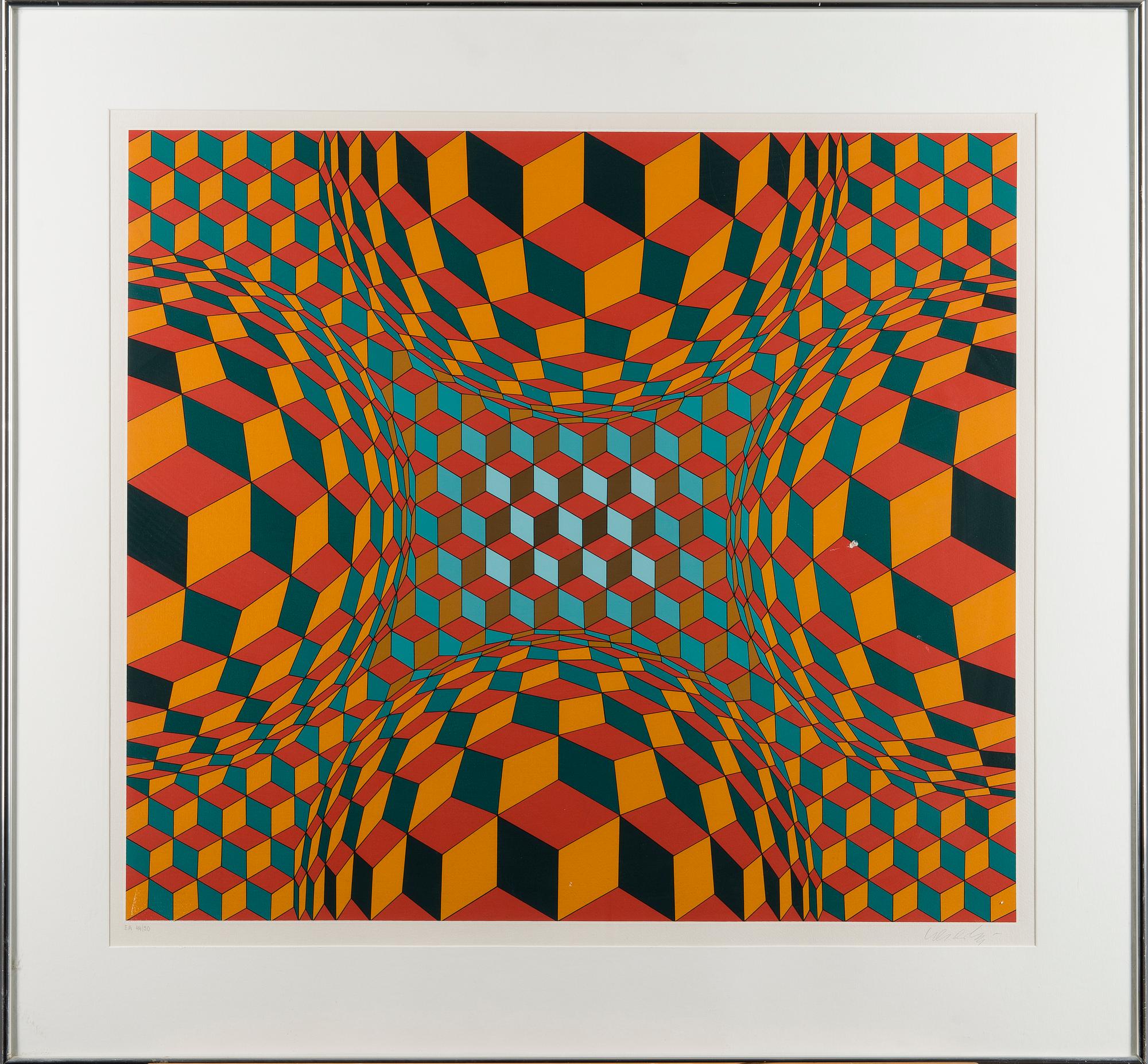 VICTOR VASARELY, serigraphe, signed and numbered 44/50.