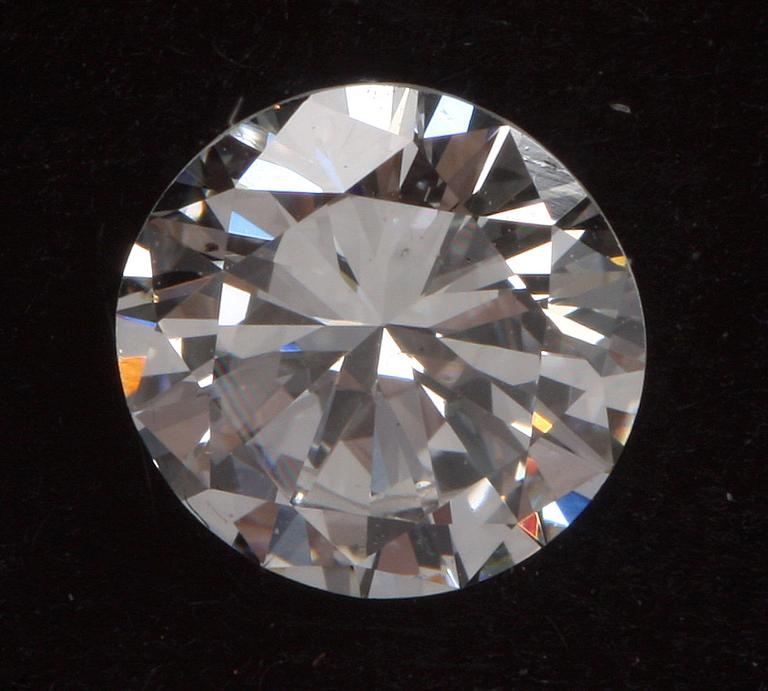 BRILJANTSLIPAD DIAMANT, 0,59 ct TW vvs 2, enligt intyg.