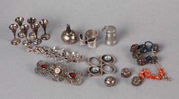 PARTI DIVERSE, 5 delar, bla skrivschatull, 1800-1900-tal.