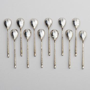 Ivan Alexeyev, teskedar, 12 st, silver, Moskva circa 1880-1890.