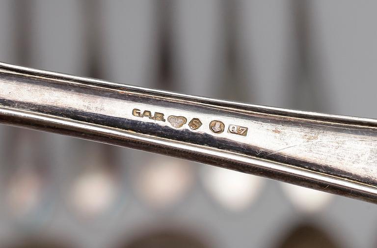 PARTI BESTICK, 24 delar, silver, mestadels GAB, Stockholm 1900-talets mitt. Tot vikt ca 615 (exkl knivar).