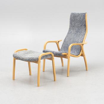 Yngve Ekström, a "Lamino" armchair with ottoman, Swedese, Sweden.